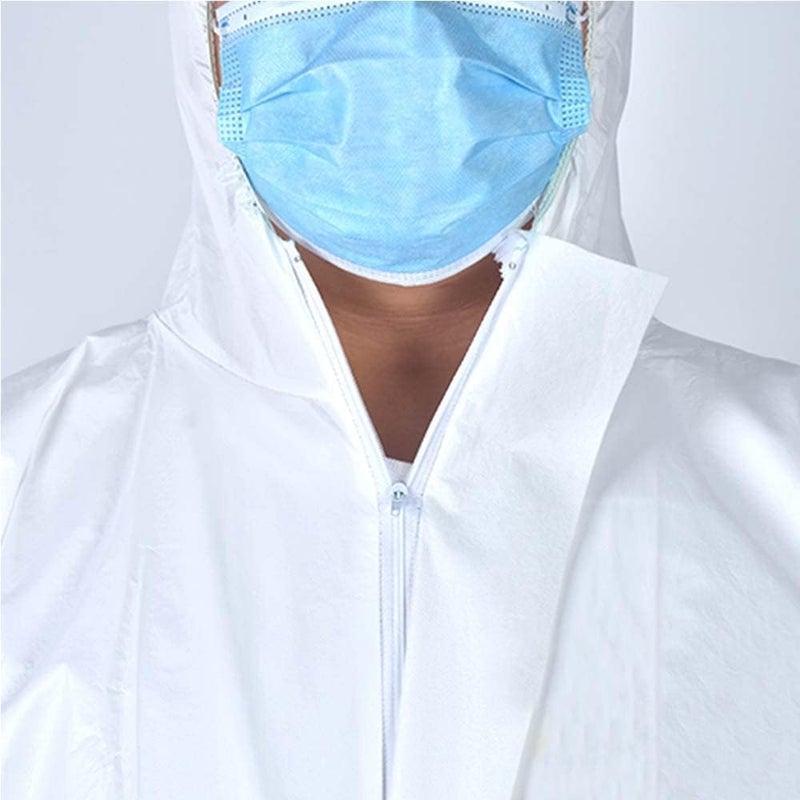ZMDREAM Disposable Painters Coverall Hazmat Suit Size M to 3XL White Pack of 6 - Image 2